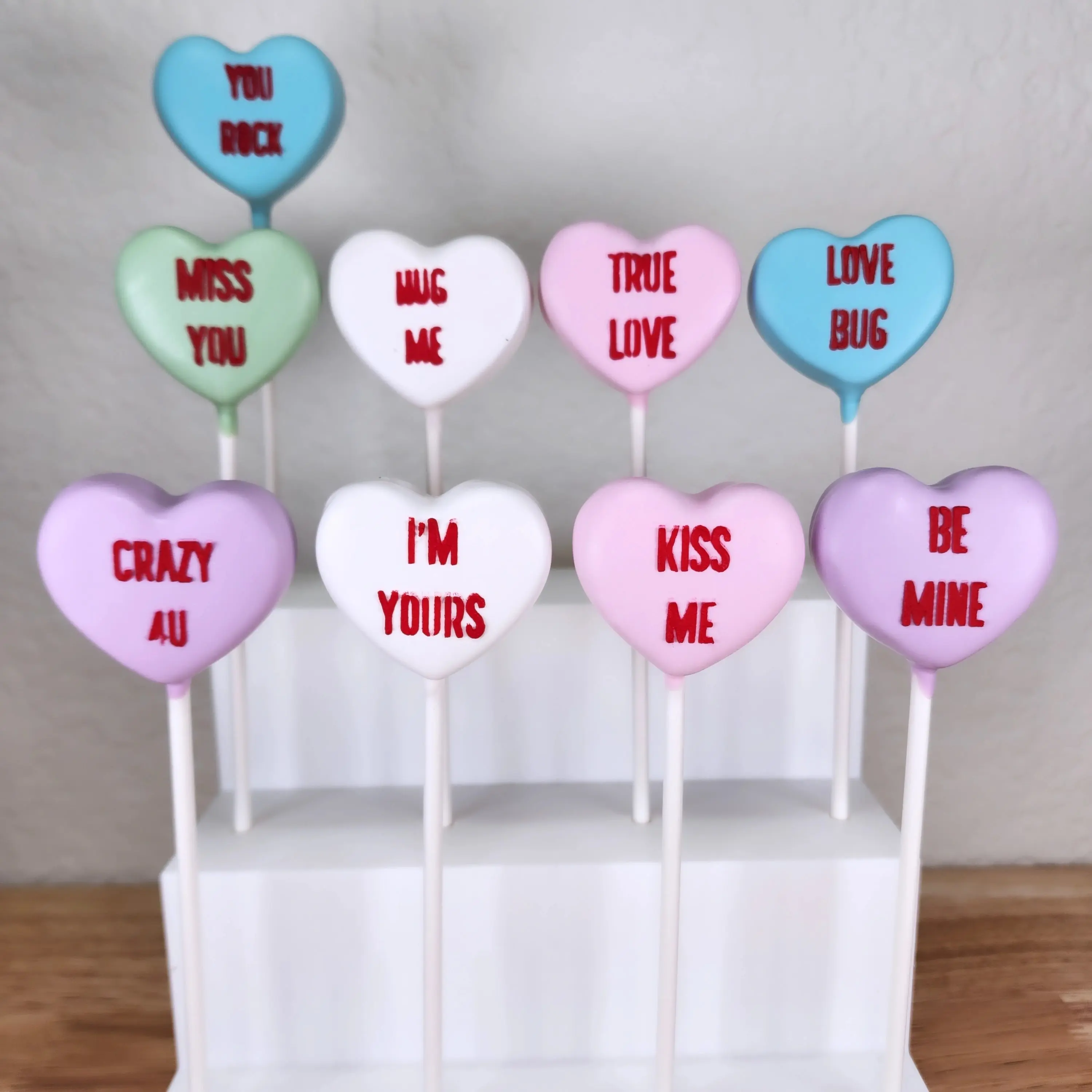 Conversation Heart Cake Pop Stencil Set