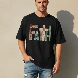Faith Christian T-Shirt Bible Verse Tee Vintage Distressed Cross Design Religious Scripture Shirt for Men Women Unisex Jesus Graphic Tee Christian Clothing Inspirational Faith Apparel Spiritual Motivational Church Outfit Aesthetic Streetwear Gift Menswear