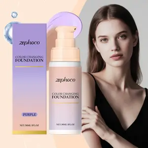 Zephoco Deep Purple Color-Changing Concealer Foundation Cream✨Lightweight Matte Hydrating Brightening Natural Nude Finish