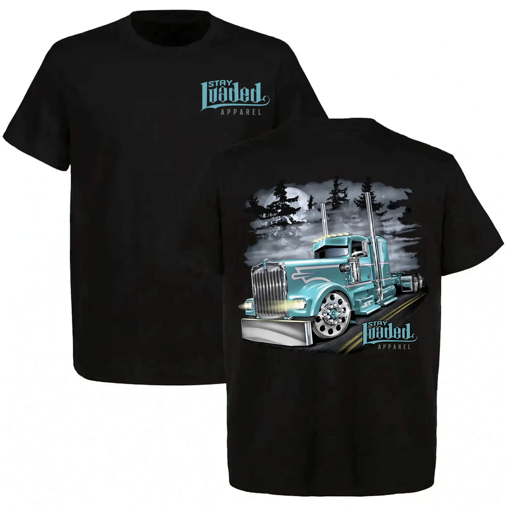 Stay Loaded Custom State Hot Rod KW Tee – Personalized State Bold Kenworth Semi Truck Graphic Shirt for Trucker Lifestyle, State Custom Trucker Fans & Custom Big Rig Lovers Graphic T-Shirt For Men Perfect Gift For Trucking Enthusiasts, Top Menswear Classi