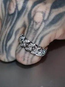 Chic Charm Unique Cubic Zirconia Ring From Cuba Cuban Chain Ring Men's Trendy Hip-hop Jewelry It Is An Exquisite Gift for Family and Friends Suitable for Both Men and Women Daily Vacation Music Festival Party ，Gift for Her