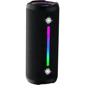 Speaker  Loud Stereo Sound IPX7  Outdoor Portable 25W Super Bass Speakers for  Party Beach with 24H Playtime Colorful Lights BT 5.3 TWS Pairing Birthday  Black