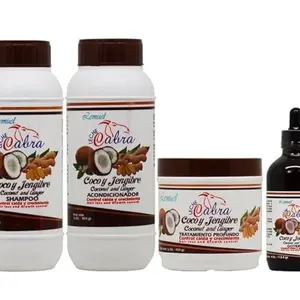 Lemuel Leche Cabra Set of 4 - Shampoo, Acondicionador, Tratamiento Hair & Gotero with Coconut & Jengibre Ingredients for Healthy Hair Growth Conditioner Gentle Haircare