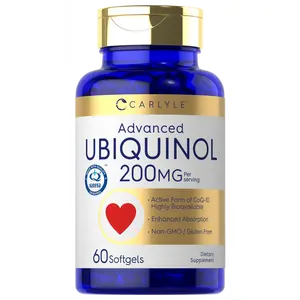 Carlyle Ubiquinol 200mg | 60 Softgels | CoQ10 Supplement | Highly Bioavailable | Non-GMO, Gluten Free