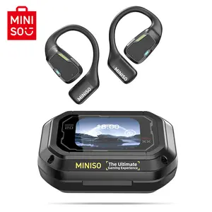 MINISO M98 Wireless Earbuds Open Ear Bluetooth 5.4 Earphones Wireless Headphones Full Color Display Touch Screen Gaming Headsets 35Hours Play time Built-in Microphone