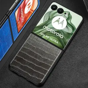 For Motorola Razr 50 40 Ultra Crocodile Texture Phone Leather Flip Case For Moto Razr5 4 Gen 5 4 Razr 2024 Capa Shockproof Cover