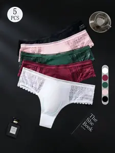 Men's Sexy Half-Transparent Lace Patchwork Elegant Underwear, Comfortable Skin-Friendly Fabric, Smooth Touch, Fitted Style, All Seasons