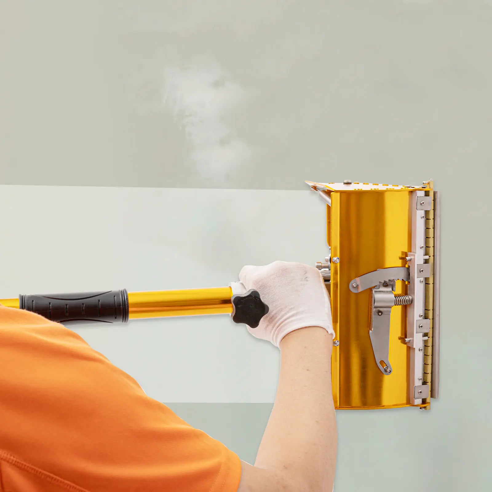 SHANGMAKEL Drywall Flat Finishing Box Hand Tool - Alloy+Silicon Build, Adjustable Gear, 2.95-4.92ft Adjustable Rod, 10.43x5.12x4.72in Size for Smooth Wall & Ceiling Putty Scraping, Hand Tools