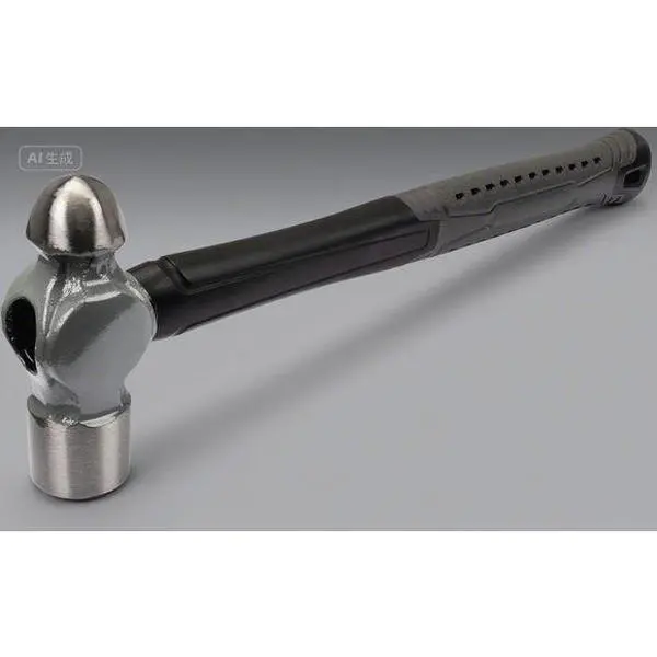 24 oz. Ball Pein Hammer for Metalworking, Professional-Grade Forged Steel Head Tool with Shock-Absorbing Non-Slip Ergonomic Soft Rubber Handle, Durable for Blacksmithing, Heavy-Duty Construction, Comfortable Grip