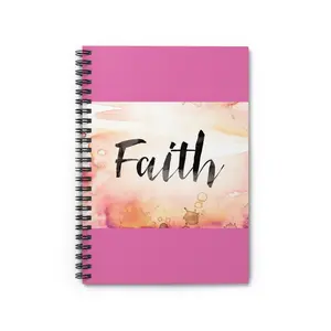 Faith Watercolor Script Spiral Notebook, Ruled Journal - Affirmation Slogan, Colorful, Custom Lettering, Decorative Lettering Office Stationery, Affirmation Slogan Notebooks, Colorful Spiral Notebooks
