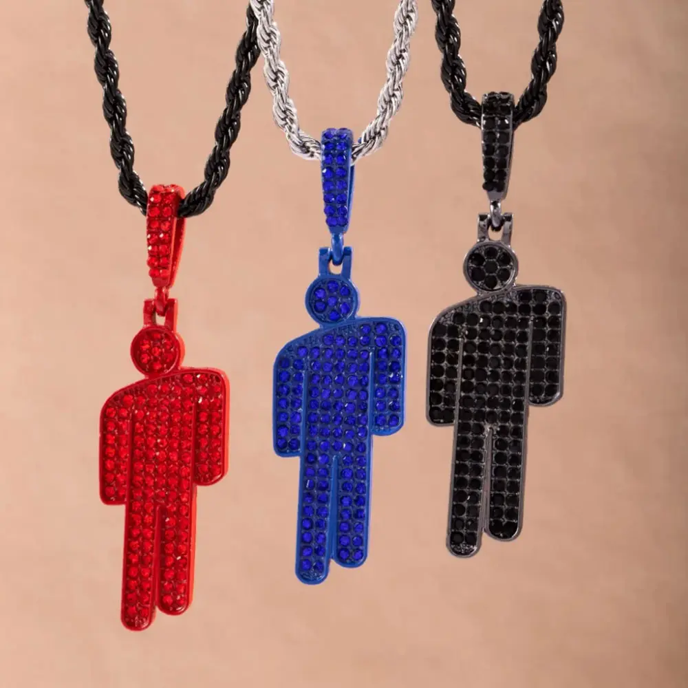 Unisex Exquisite Trendy Pendant Necklace, Fashionable Luxury Cartoon Off-Center Rhinestone-Crystal Pendant, Gemstone Lock Chain Hip Hop Costume Jewelry
