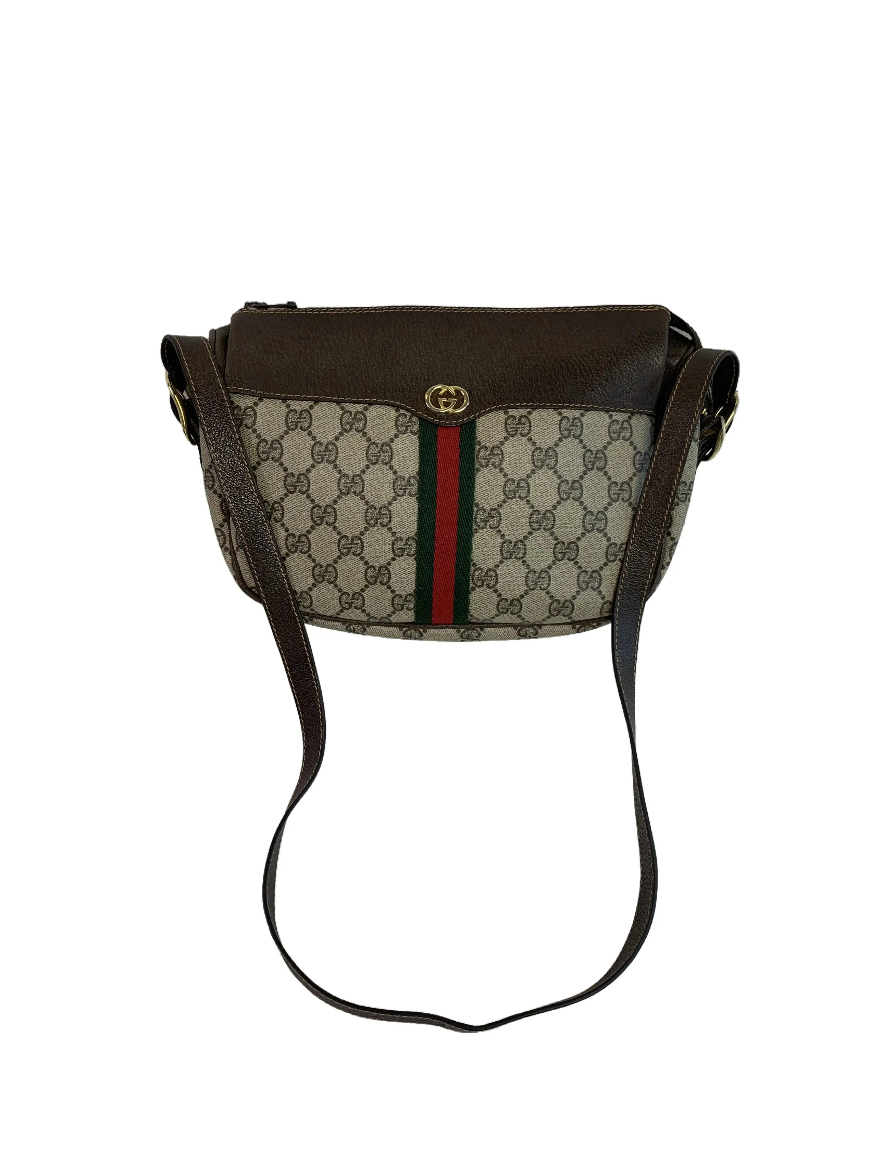 Pre-owned GUCCI GG Monogram Crossbody Bag with Web Stripe/JJ08908024/8024