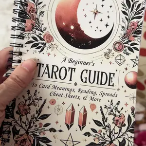 Beginner's Tarot Guide Book, Card Meaning Reference, Spread Cheat Sheet, Spiritual Practice Workbook