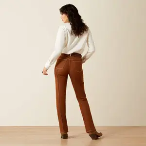 Ariat Women's Pecan Brown Ultra High-Rise Western Utility Relaxed Straight Leg Jeans 10061722