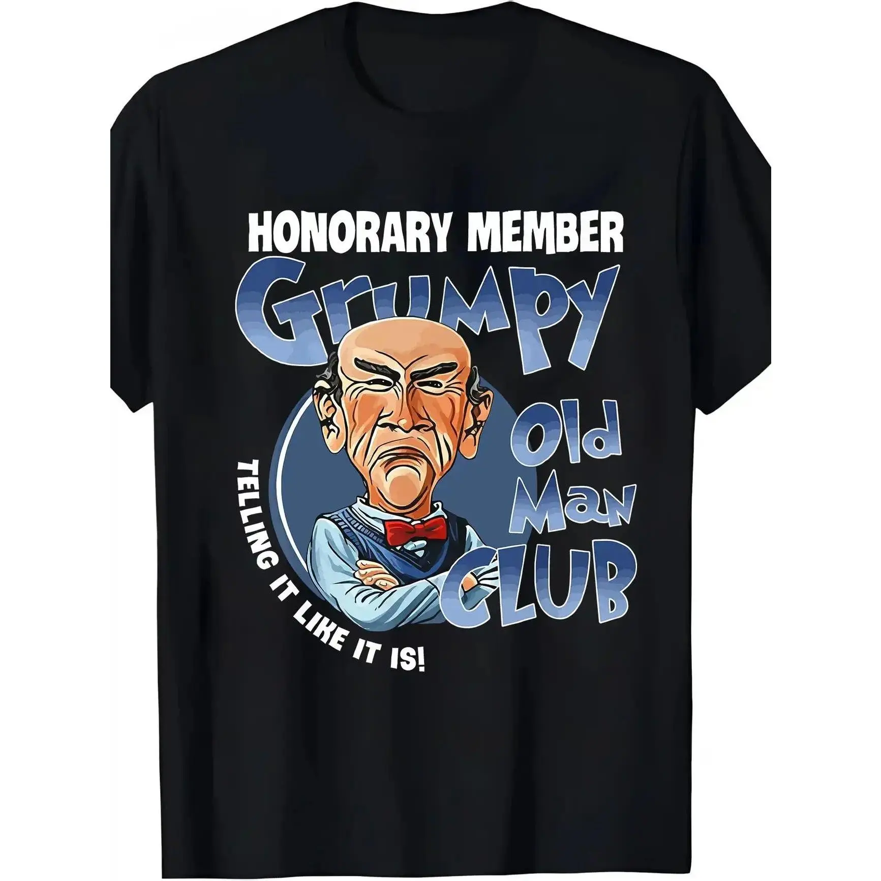 Women's Graphic Streetwear T-Shirt - Grumpy Old Man Club Funny Retro Cartoons Print, Soft Cotton Short Sleeve, Round/Crew Neck, Drop Shoulder, Relaxed Baggy Fit, Casual Wear for All Seasons, Birthday Gift Option