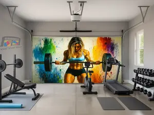 Color Burst Strength – Barbell Power Garage Door Cover