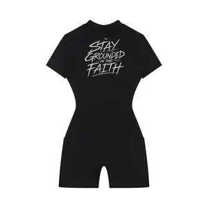 Women's Quarter-Zip Short Sleeve Romper