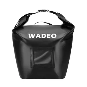WADEO 20LB Wood Pellet Storage Container, 600D PVC Waterproof Pellet Storage Bag with Dual Handle, Card Slot, Suitable for Smoker Grill Charcoal Storage