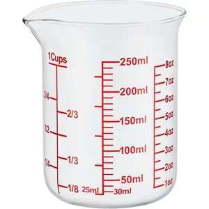 Ackers Glass Measuring Cup 1 Cup,8oz Borosilicate Liquid Measuring Cup with Spout