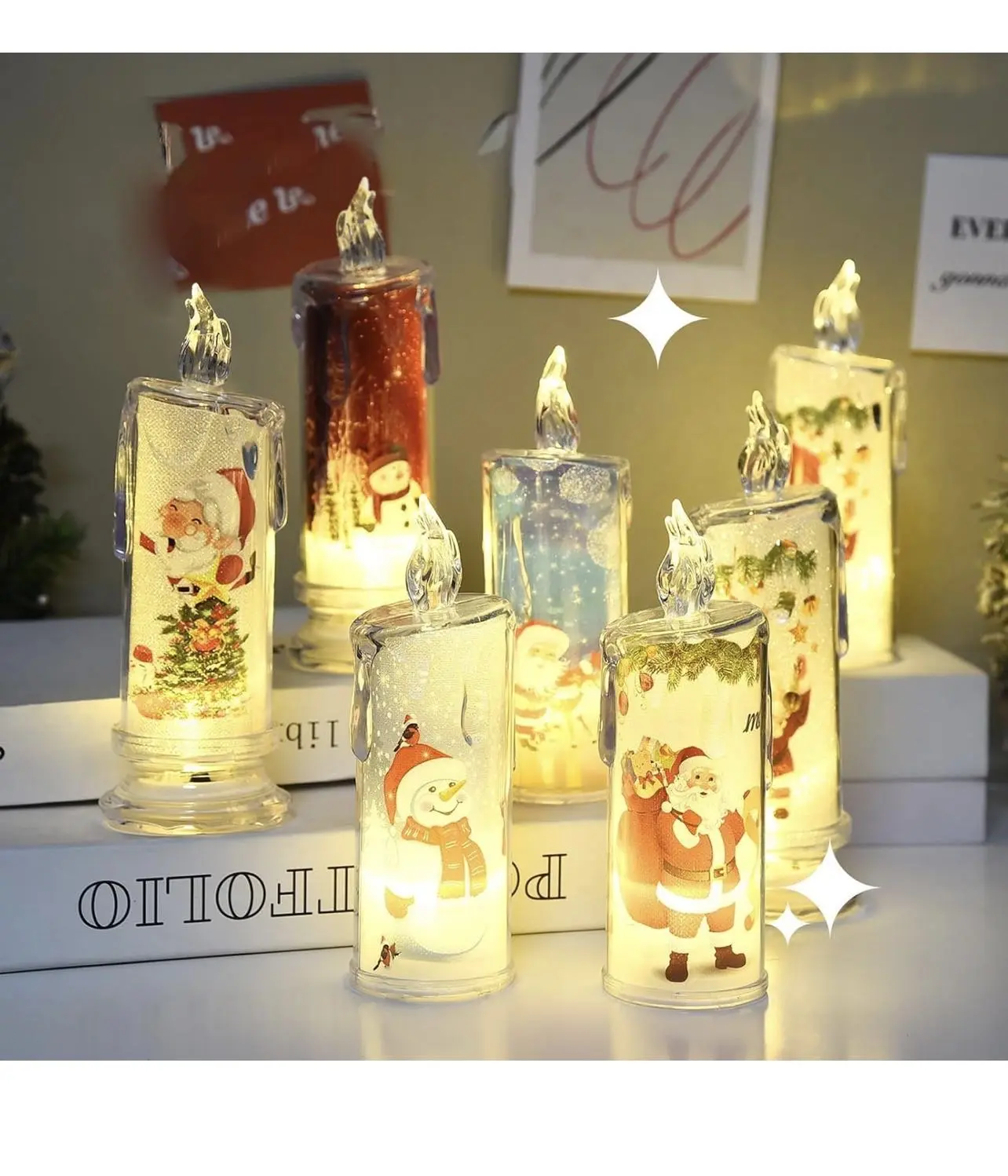 Christmas LED Candle for Festive Home Decor and Ornaments