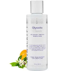 Skin Script Glycolic Cleanser with Alpha Hydroxy Acids for Cellular Turnover Smooth Skin Facial Peel Salicylic Acid for All Skin Types Except Sensitive