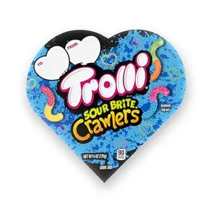 Trolli Sour Brite Crawlers Valentine's Day Heart Box, Valentine's Day Candy, 6 oz