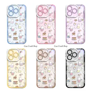 Cute Colorful Miffy Phone Cases For iPhone 17 16 15 14 13 12 11 Promax Pro Air Plus Soft TPU Transparent Angel Eyes Shockproof Cover Protection Gifts For Christmas Halloween Birthday Good Luck