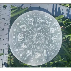 Selenite Horoscope Charging Plate