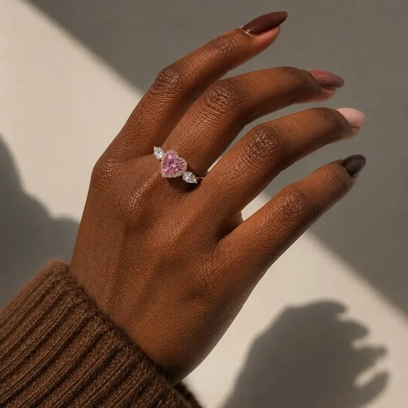 Sweetheart Pink Halo Ring