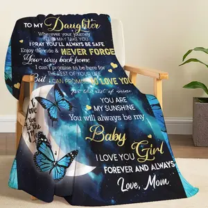A Letter To My Daughter, Plush Blanket, Comfortable And Soft, Sofa Bed Office Camping Travel Nap Blanket, All-Season Multi-Purpose Gift Blanket summervibes