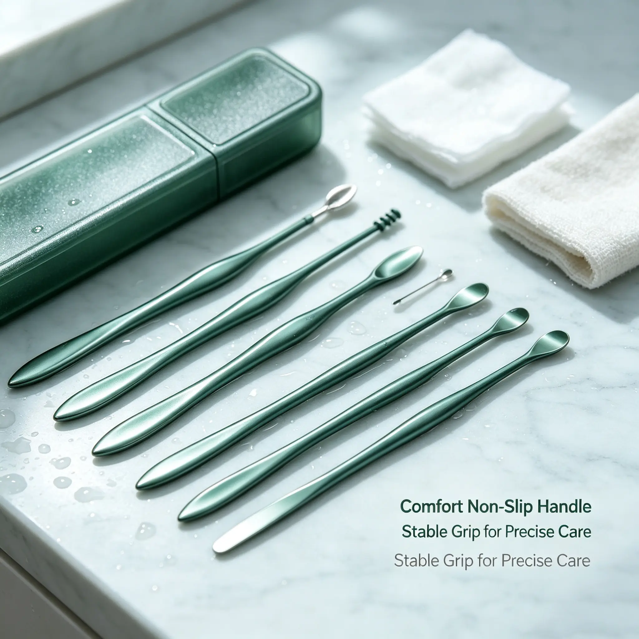 Ear Cleaning Scoop Six-Piece Set, ABS Plastic Easy To Clean & Store, Professional Ear Care Kit, Portable Versatile Style, Multiple Types, For All People, Sturdy Hard Material, High Quality