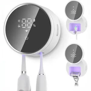 Smart Toothbrush Disinfector Dryer, Infrared Sensor, 60°c Heating, UV Sterilization, Wall-Mounted, Wireless Charging, Multi-Functional, UV Toothbrush Holders