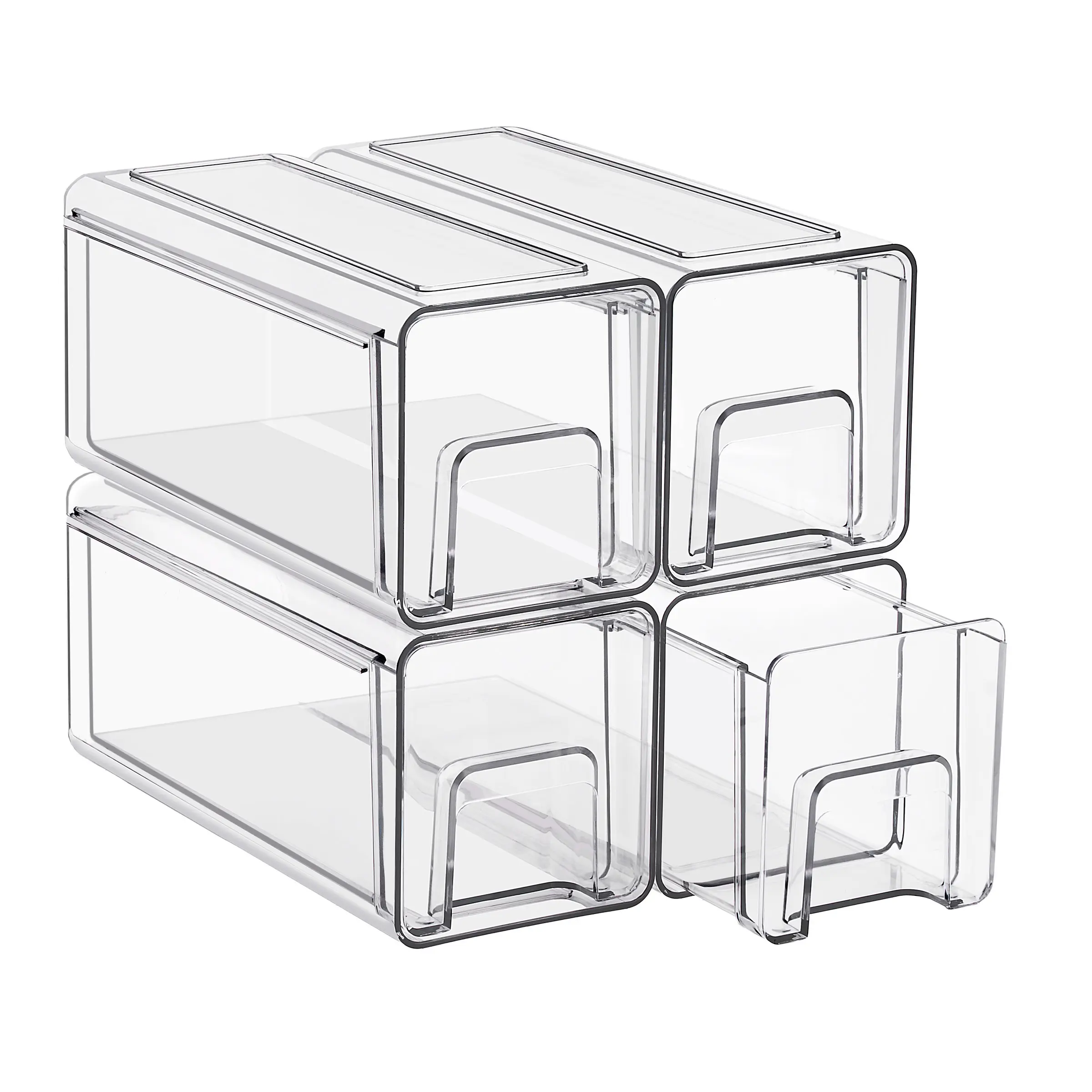 Sorbus Clear Stackable Storage Drawers Case with Handles - for Bathroom, Closet, Pantry, Cabinet, Medicine & Baby Bottle Storage Transparent Plastic Organizer