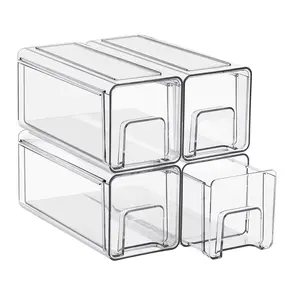 Sorbus Clear Stackable Storage Drawers Case with Handles - for Bathroom, Closet, Pantry, Cabinet, Medicine & Baby Bottle Storage