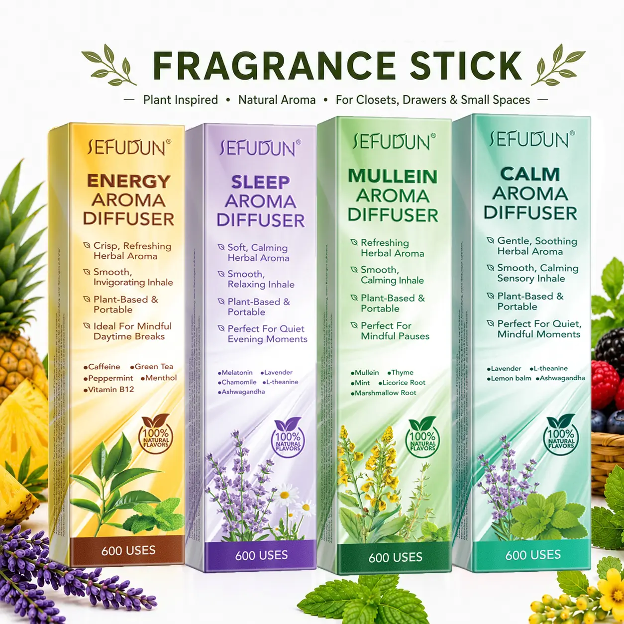  ﻿ ﻿ ﻿ New Upgraded Aroma Oil Stick, Portable Botanical Fragrance Stick with Fresh Plant Inspired Scent, Pocket Size Ambient Home Fragrance for Office, Travel and Everyday Spaces