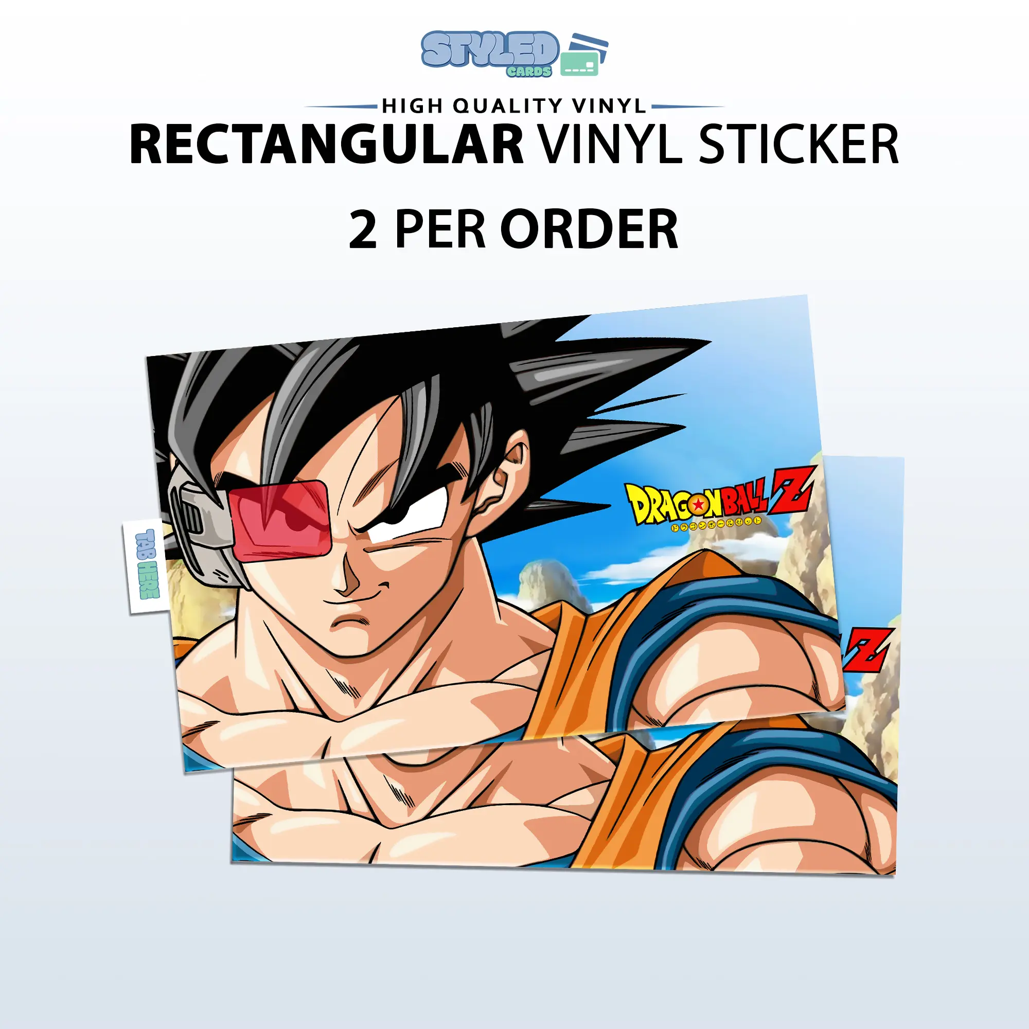Styled Cards Anime rectangle vinyl sticker High Quality Vinyl Holographic Design 2 per pack