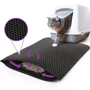 Cat Litter Trapping Mat Double Layer Kitty Litter Trapper Pad Non-Slip 24x15 in