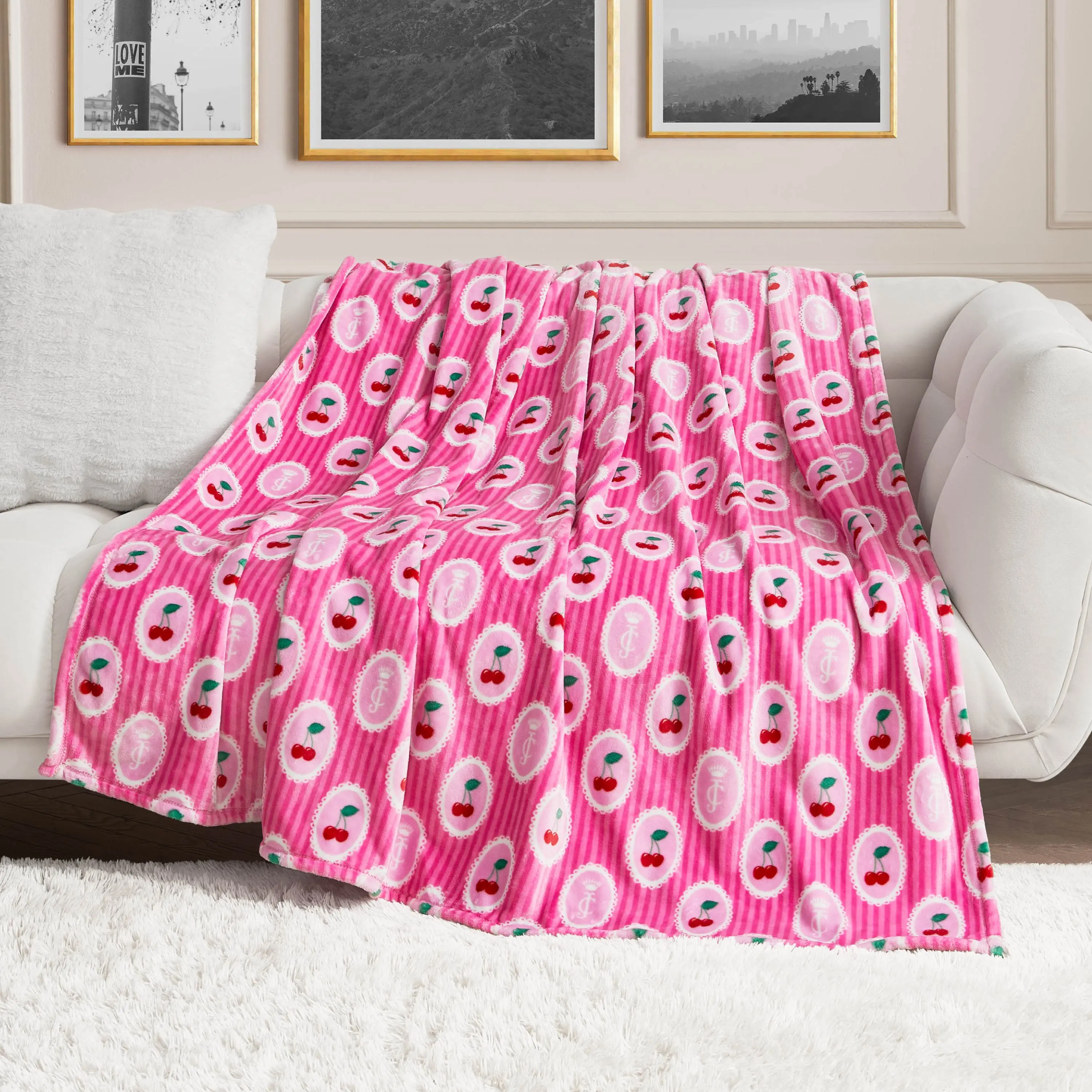 Juicy Couture Plush Oversized Throw Blanket, 60" x 90" Juicy Couture Plush Oversized Throw Blanket, 60" x 90"