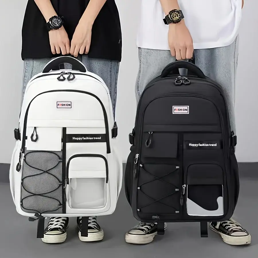 Stylish Unisex Backpack, Large Capacity Backpacks, School, Travel with Adjustable Straps, Zipper Closure Multiple Compartments