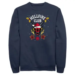 Men's Stranger Things Christmas Hellfire Club Logo Sweatshirt