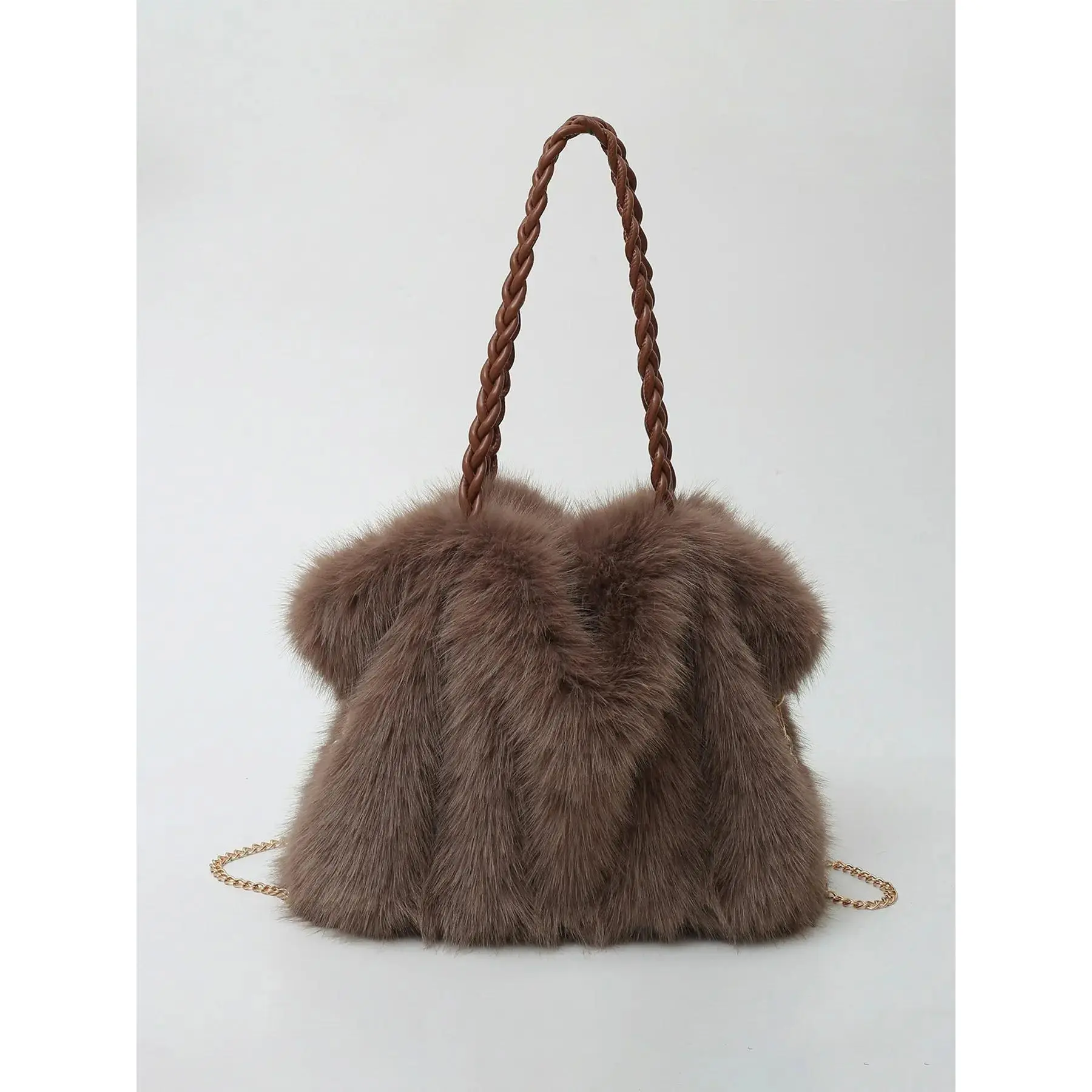 2026 Ladies' 2025 New Fall & Winter Trend Retro Plush Bag, Street Style Large Capacity Crossbody Bag, Elegant Commuter Bag Suitable for Daily Commuting and Shopping, Trendy Crossbody Bag