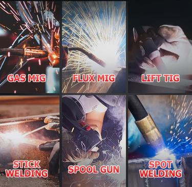 ACEWELDER MIG200T 6-in-1 Welder | 110V/220V Dual Voltage | Gas/Gasless MIG Lift TIG Stick Spot Aluminum Welder