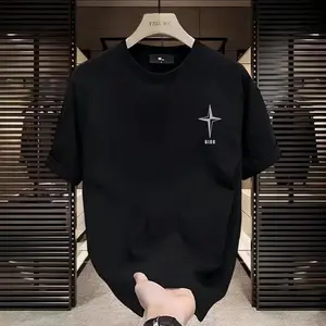 T-shirt: Show off unique star badges, casual and fashionable , street style short sleeved round neck shirt, summer clothing casual and comfortable lightweight T-shirt top