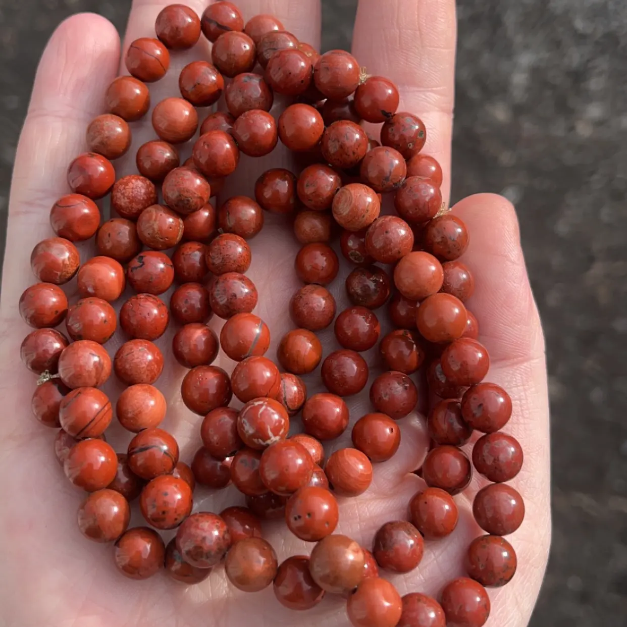 Handmade natural 8mm Red Jasper crystal bracelet