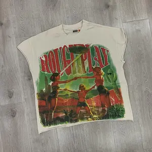 Together Sleeveless Tee European and American Trendy Hot Stamping Simple and Fashionable Short Sleeves  High Quality