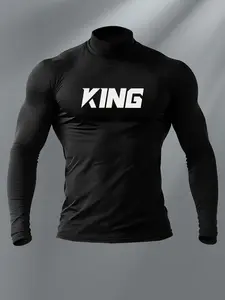 Men's High Neck Long Sleeve Slim Fit Warm Top, Casual Fashion Thermal Shirt for Fall & Winter, Comfortable and Stylish Men's Clothing