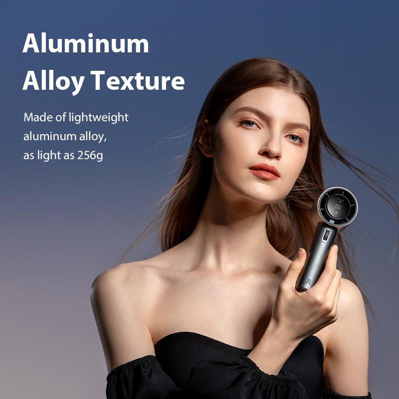 JISULIFE Handheld Fan Pro1S - 5000mAh Battery, 9m/s Wind Speed, Digital Display, USB Rechargeable, Portable Fan for Travel & Outdoor, Gifts for Women Men, Brushless Motor, 15000 RPM, 3-15 Hours Cooling