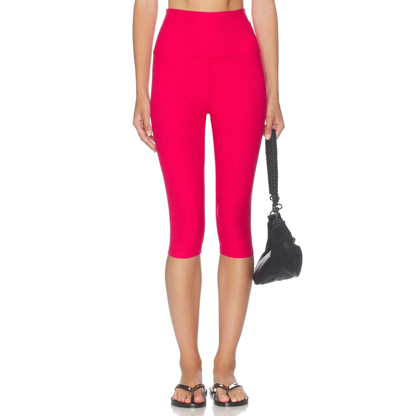 Beyond Yoga High Waisted Pedal Pusher Legging in Berry Red Heather