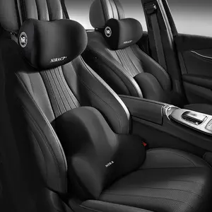 Comfortable Car Memory Foam Headrest & Lumbar Support Pillow, Universal Fit for All Seasons, Ideal for Home Office & Vehicle Interior Accessories