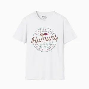 Helping Tiny Humans Do Big Things Graphic Tee – Short Sleeve Printed Unisex Cotton T-Shirt, Crew Neck Acid Wash Casual Daily Wear Shirt for Men & Women